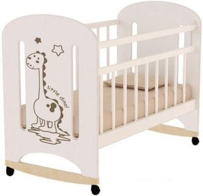 Детские кроватки VDK Dino колесо-качалка (слоновая кость)