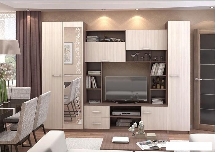 Стенка Стендмебель Марта-М (ясень шимо светлый/ясень шимо темный)