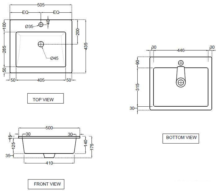 Умывальник Jaquar KUS-WHT-35601