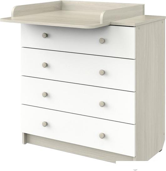 Детский комод Атон Мебель Odin (шимо светлый/белый)