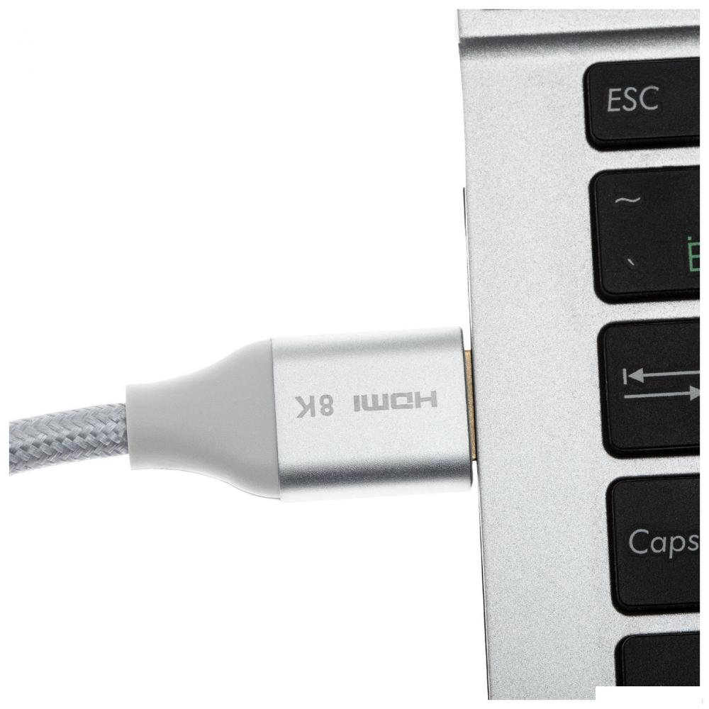 Кабель CACTUS HDMI - HDMI CS-HDMI.2.1-1.8 (1.8 м, серебристый)