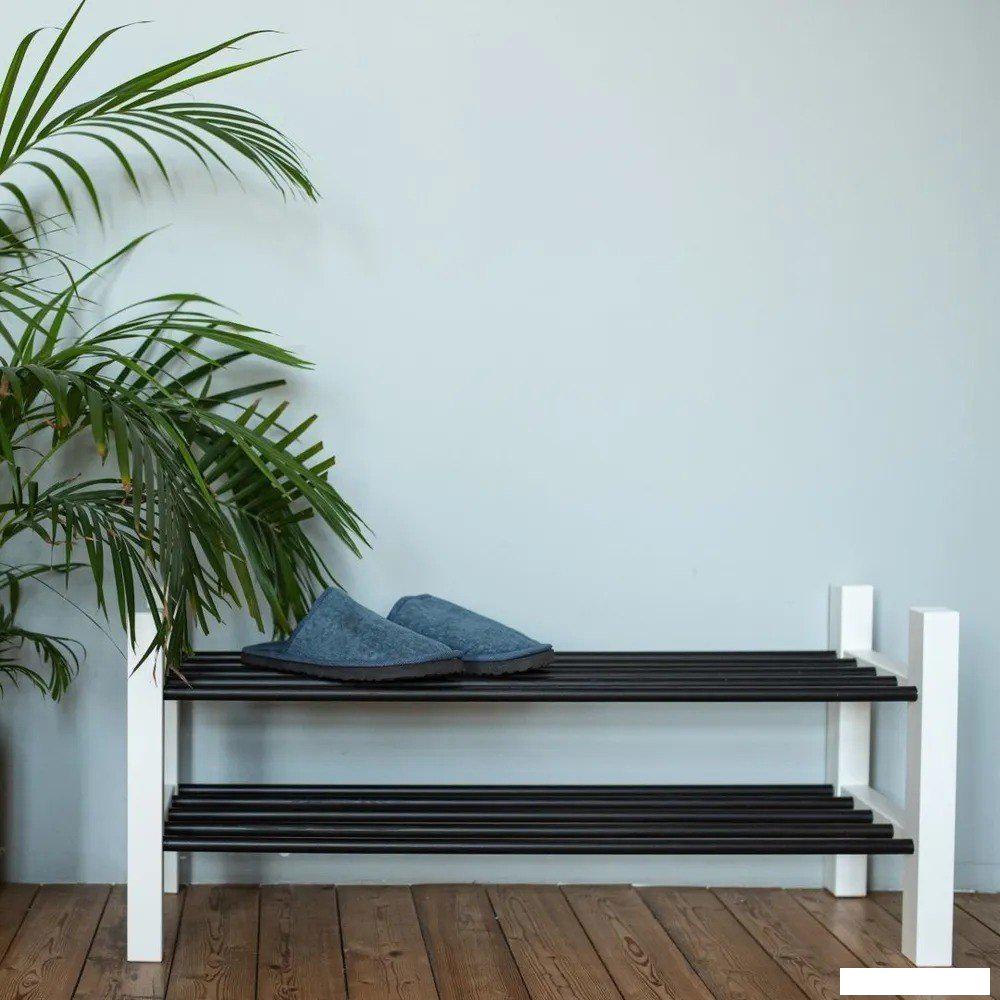 Банкетки, тумбы и полки для обуви ММЦ Кантри 85x37 (белый лак)