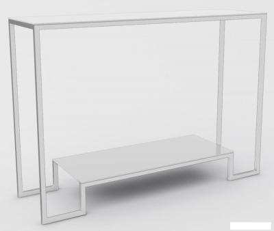 Журнальные столики и столы-трансформеры Hype Mebel Голд гласс 80x35 (белый/стекло белое)