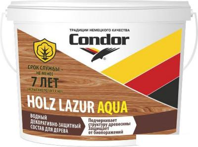 Лаки, пропитки, антисептики Condor Holz Lazur Aqua (9 кг, белый молочный)
