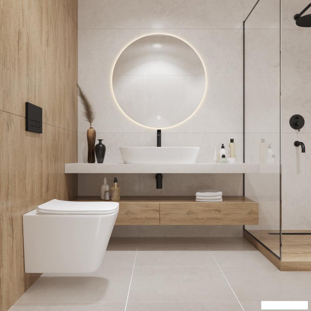 Унитаз подвесной Lauter Square 214903 с кнопкой 219702E (круглая, белый)