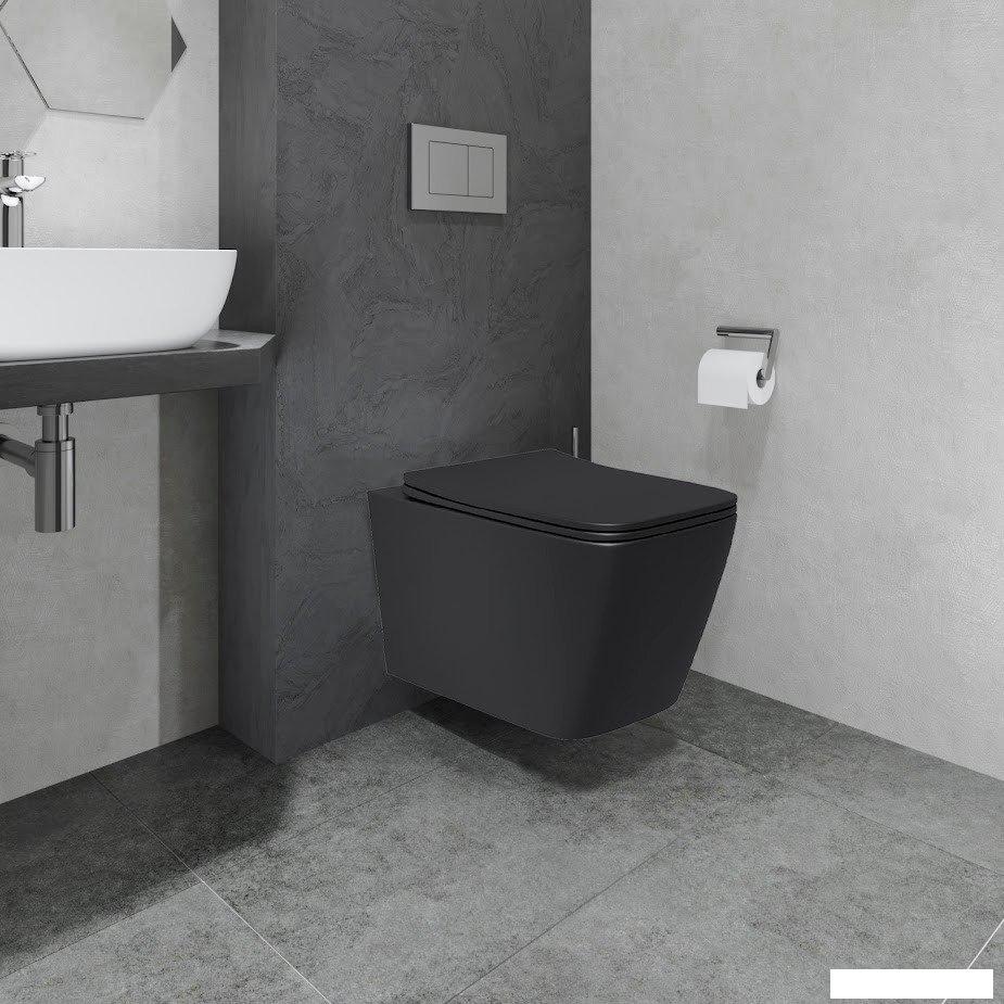 Унитазы Lauter Magdeburg с жестким сиденьем Soft Close 21103EC (черный матовый, скрытое крепление)