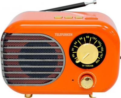 Радиоприемник TELEFUNKEN TF-1682UB (оранжевый/золотистый)