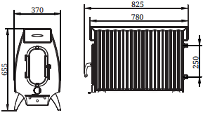 Свободностоящая печь-камин Термофор Огонь-батарея 11 Лайт (антрацит)