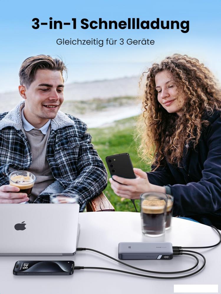 Внешний аккумулятор Ugreen PB720 20000mAh (серый)