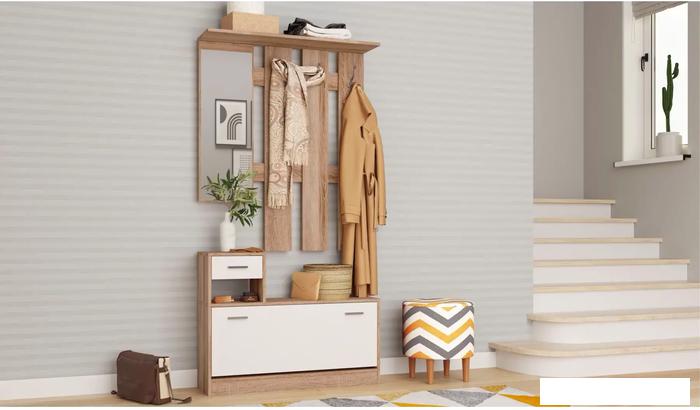 Стенка Империал Интер в прихожую (дуб сонома/белый)