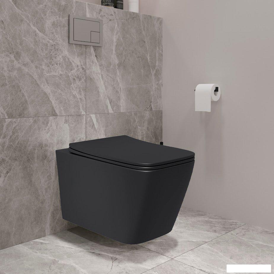 Унитазы Lauter Magdeburg с жестким сиденьем Soft Close 21103EC (черный матовый, скрытое крепление)