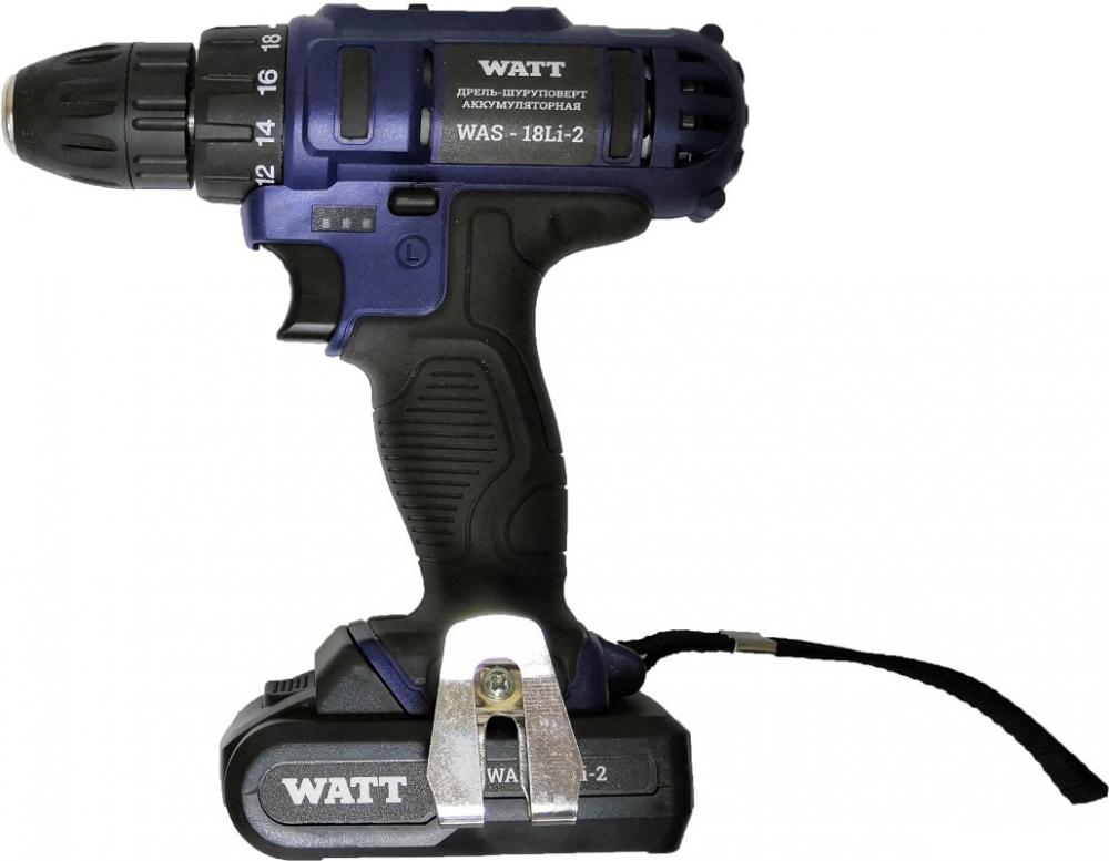 Шуруповерты, гайковерты, электроотвертки WATT WAS-18 Li-2 1.018.031.02 (с 2-мя АКБ)