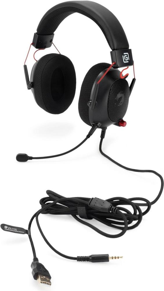 Наушники Оклик HS-L305G (черный/красный)