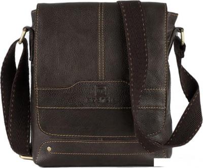 Женские и мужские сумки Poshete 196-1108-6-DBW (коричневый)