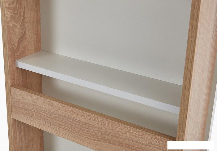 Банкетки, тумбы и полки для обуви Трия Тип 16 с зеркалом (дуб сонома/белая шагрень)