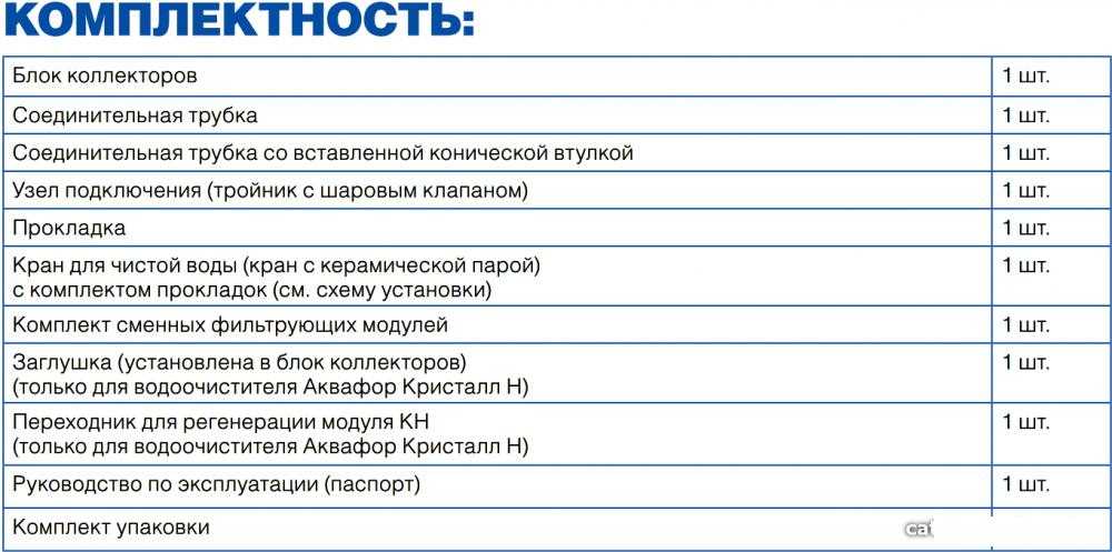 Стационарная система "под мойкой" АКВАФОР Кристалл А (исп. 2)