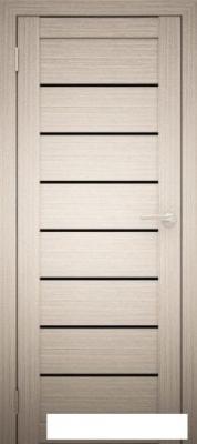 Межкомнатные двери Юни Амати 1 (ч) 60x200 (дуб беленый/черное стекло)