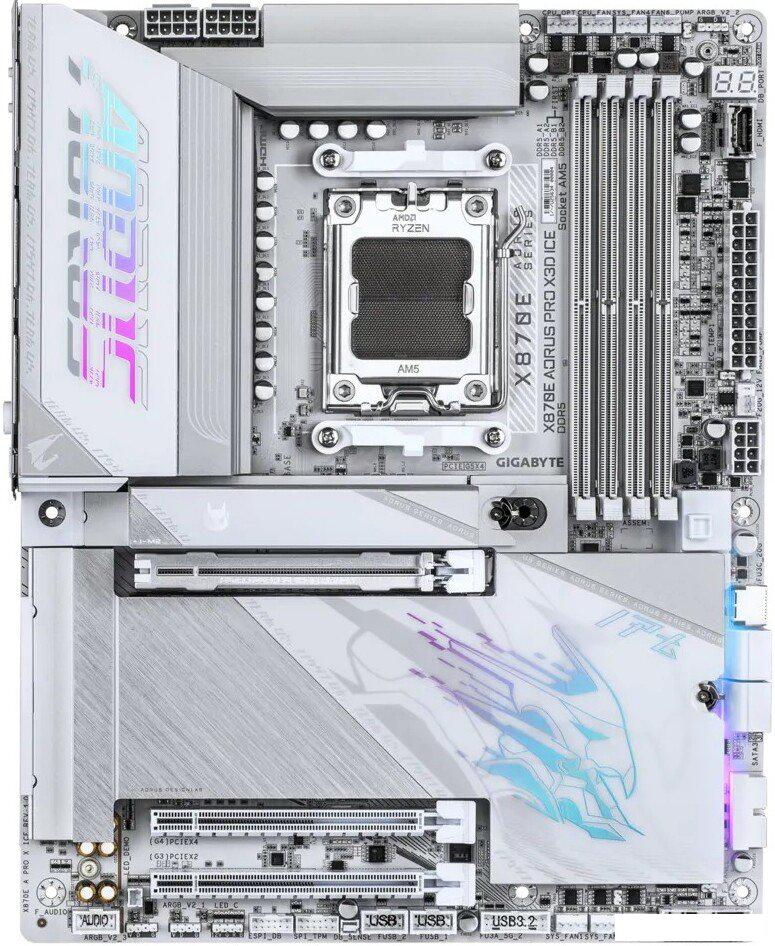 Материнская плата Gigabyte X870E Aorus Pro X3D Ice