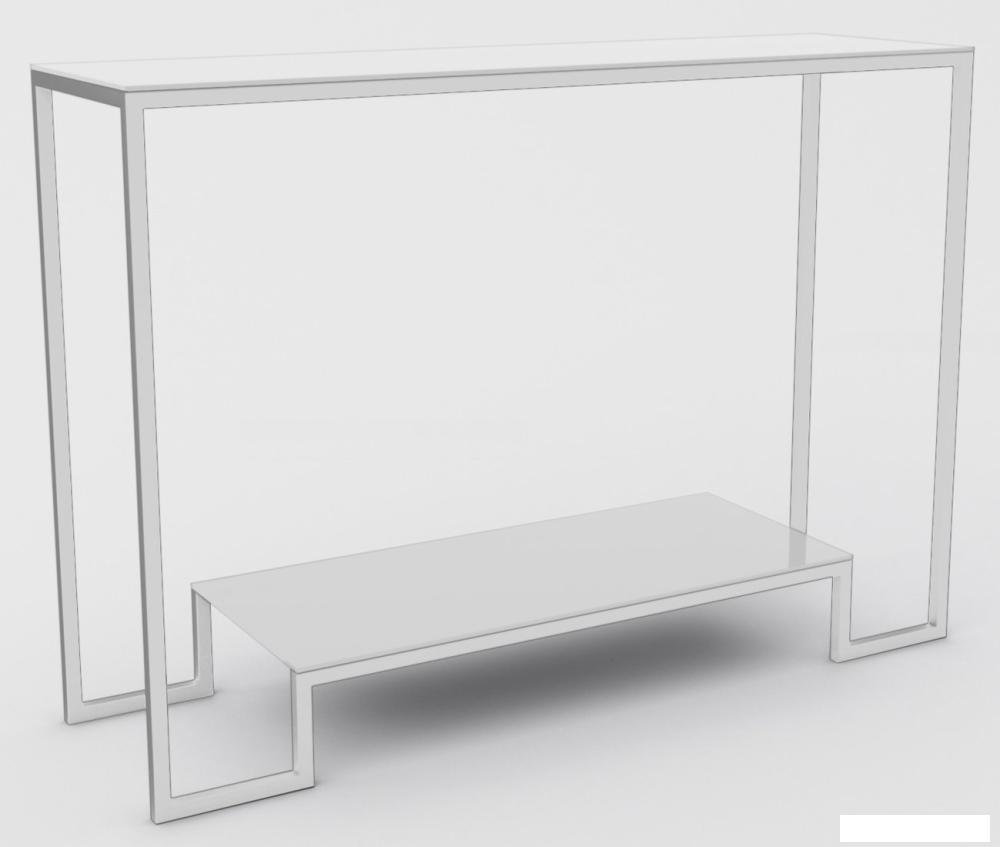 Журнальные столики и столы-трансформеры Hype Mebel Голд гласс 80x35 (белый/стекло белое)