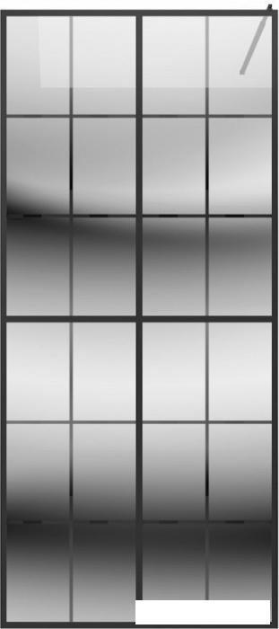 Шторки и карнизы для ванн и поддонов Teymi Helmi 90x200 T00301 (прозрачное стекло/черный матовый )