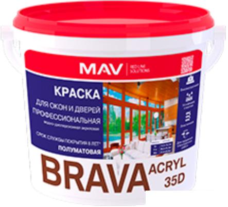 Краска Brava Acryl 35D ВД-АК-1035Д 11 л (белый полуматовый)