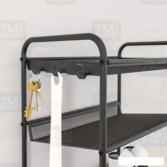 Банкетки, тумбы и полки для обуви ЗМИ Женева 35 ПДО Ж35 (черный)