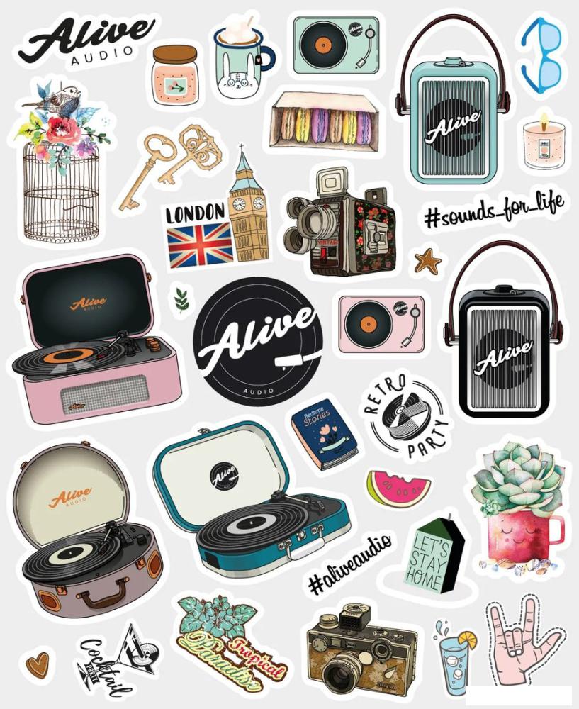 Виниловый проигрыватель Alive Audio Glam Cherry