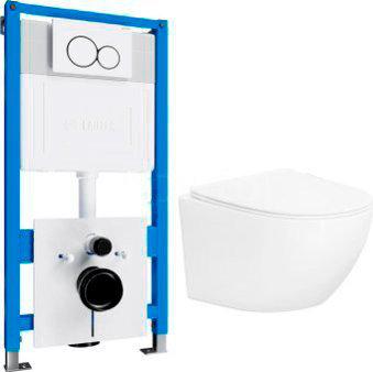 Унитаз подвесной Lauter Sulzdorf 21103001 с кнопкой 219702E (круглая, белый)