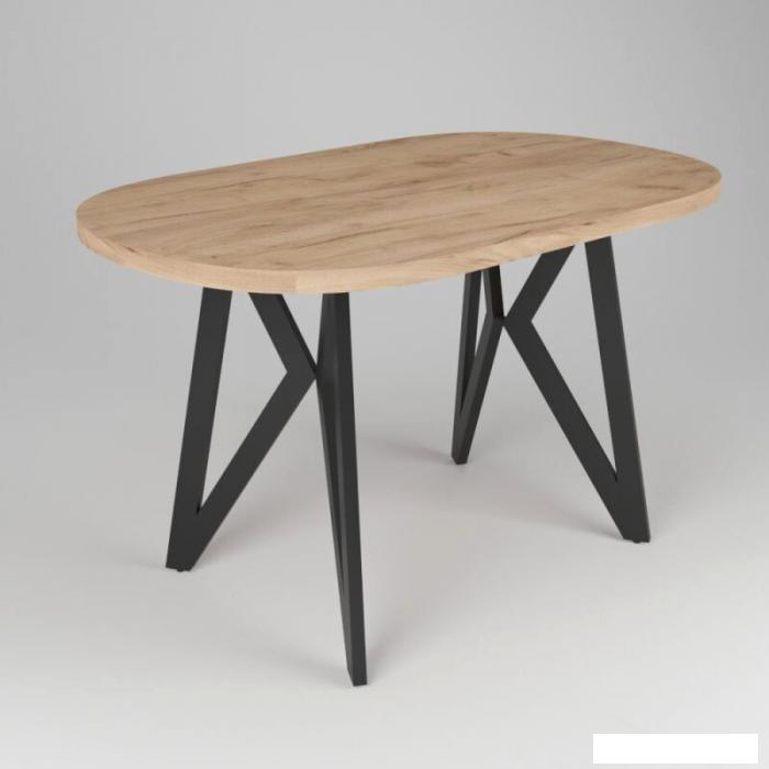 Кухонные столы и обеденные группы Дабер 014 С14.13.2.2 (опора металл черный/дуб крафт золото)