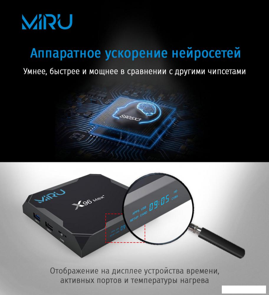 Смарт-приставка Miru X96 Max+ 4ГБ/32ГБ