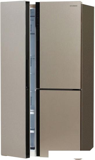 Холодильник side by side Hyundai CS6073FV (золотистое стекло)