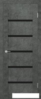 Межкомнатные двери Юркас Stark ST8 ДО 90x200 (бетон темный/lacobel черный лак)