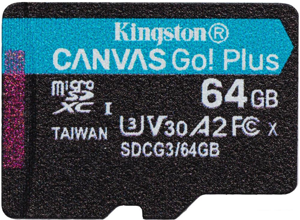 Карта памяти Kingston Canvas Go! Plus microSDXC 64GB (с адаптером) Карта памяти Kingston Canvas Go! Plus microSDXC 64GB (с адаптером)