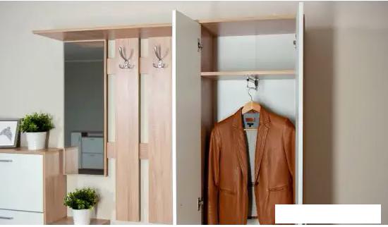 Стенка Империал Интер в прихожую (дуб сонома/белый)